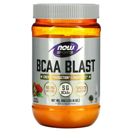 NOW Foods - NOW Sports BCAA Blast Powder Natural Raspberry - 600 Grams