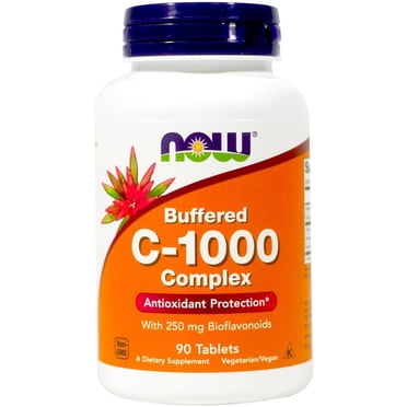 NOW Foods Buffered C-1000 Complex - 180 Tablets, Vegan, Kosher, GMP Quality Assured