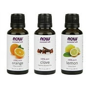 NOW Foods 3-Pack Variety Of Essential Oils, Blues Relief Blend - Orange, Clove, lemon, 1 Ounce