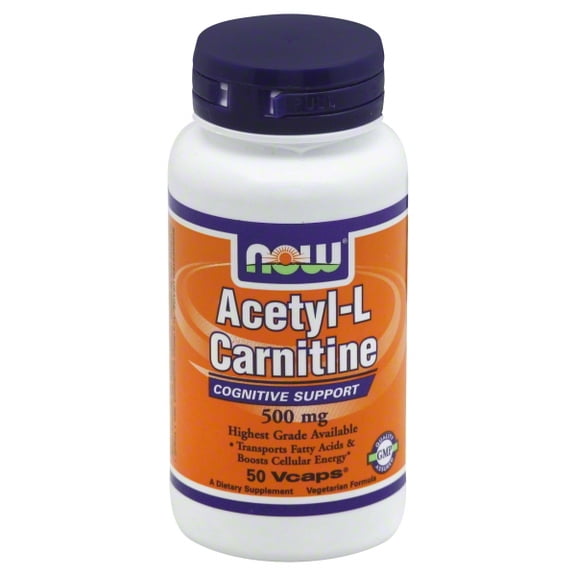 NOW Foods Acetyl-L- Carnitine, 50 Veg Capsules (500 mg per Capsule)