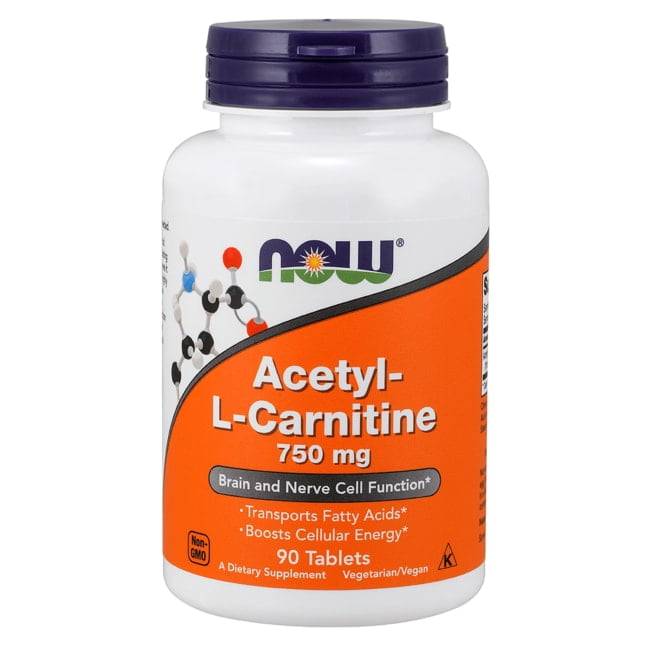 NOW Foods AcetylLCarnitine Brain & Nerve Cell Function 750 mg. 90