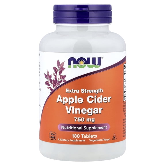 NOW Foods Apple Cider Vinegar, 750 mg, 180 Tablets