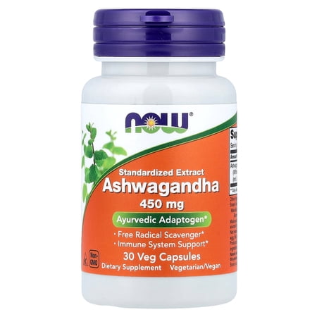 NOW Foods Ashwagandha, 450 mg, 30 Veg Capsules