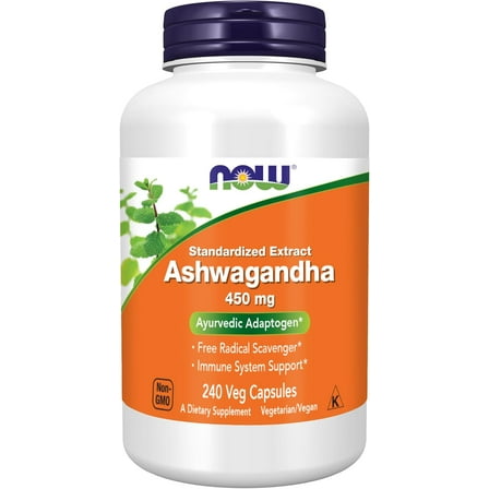 NOW Foods Ashwagandha Extract 450 mg Vegan, Kosher, Non-GMO - 240 Veg Capsules
