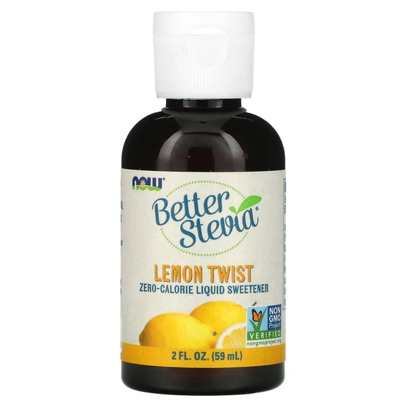NOW Foods Better Stevia, Zero-Calorie Liquid Sweetener, Lemon Twist, 2 fl oz (59 ml)