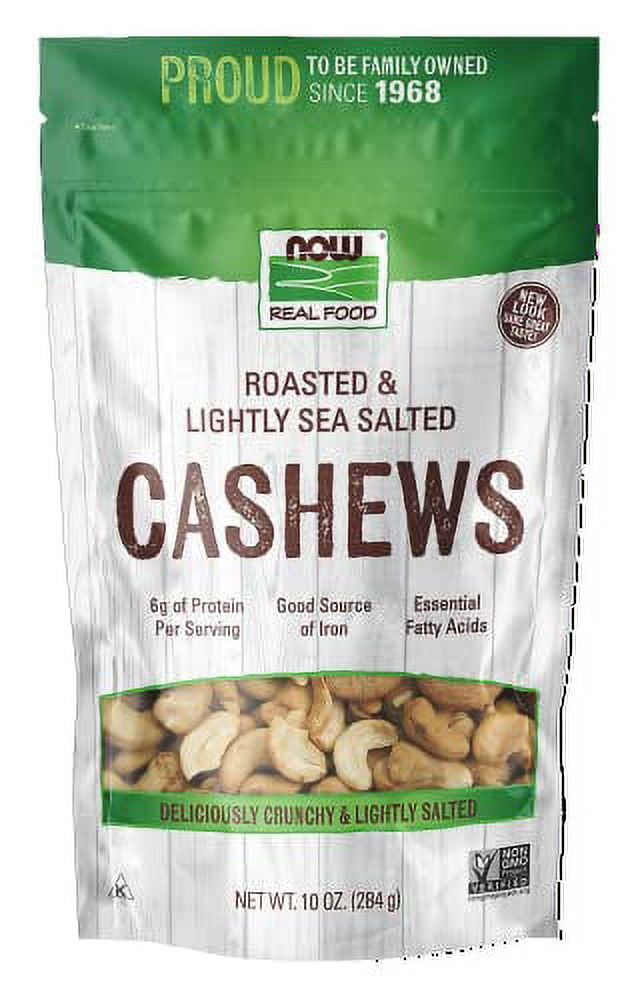 NOW Foods, Cashews, Roasted and Salted, Rich Buttery Flavor, Source of