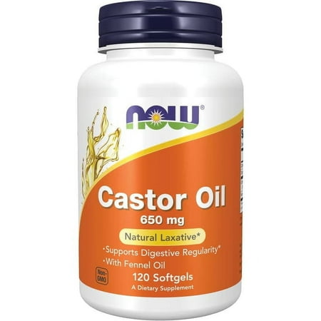 NOW Foods Castor Oil, 650 mg, 120 Softgels