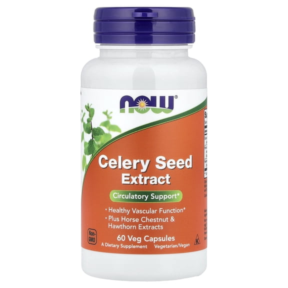 NOW Foods Celery Seed Extract, 60 Veg Capsules