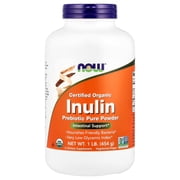 NOW Supplements, Inulin Prebiotic Pure Powder, Certified Organic, Non-GMO Project Verified, Intestinal Support*, 1-Pound