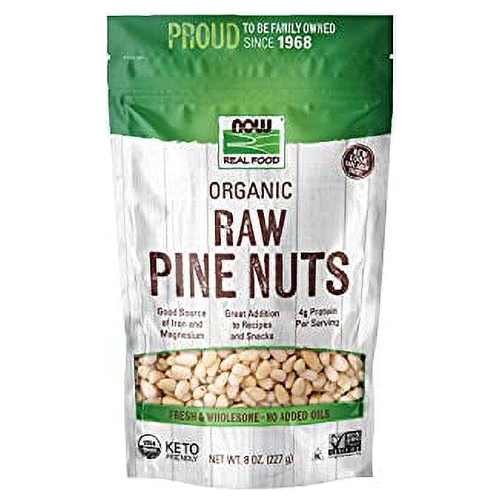 NOW Foods, Certified Organic Pine Nuts, Raw and NonGMO, Good Source of