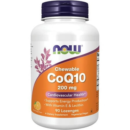 NOW Foods Chewable Coq10 - Natural Orange 200 mg 90 Loz