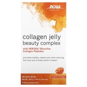 NOW Foods Solutions, Collagen Jelly Beauty Complex, Sweet Orange, 10 Jelly Sticks, 0.705 oz 20 g Each