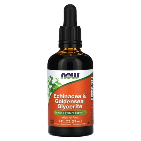 NOW Foods Echinacea & Goldenseal Glycerite, Alcohol-Free, 2 fl oz (59 ml)