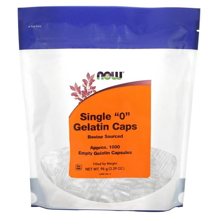 NOW Foods - Gelatin Empty Capsules Single '0' Size - 1000 Capsules