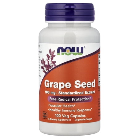 NOW Foods Grape Seed, Standardized Extract, 100 mg, 100 Veg Capsules