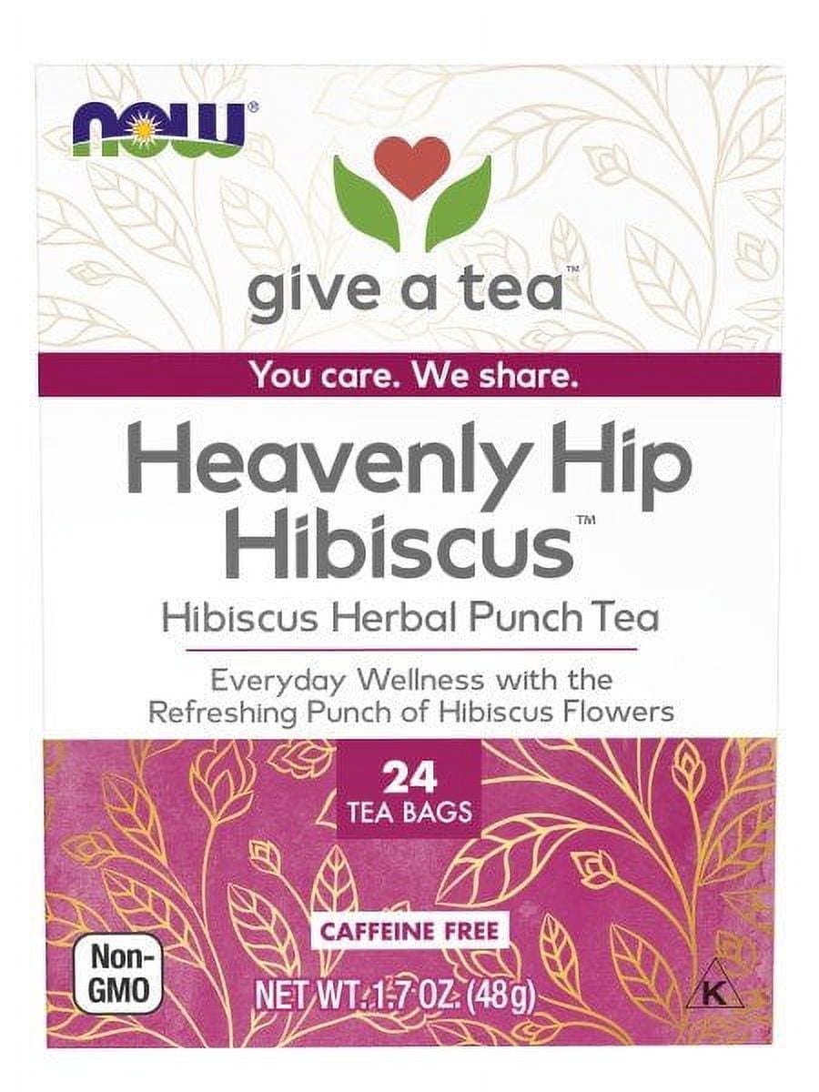 Now Foods Heavenly Hip Hibiscus Caffeine Free 24 Tea Bags Box