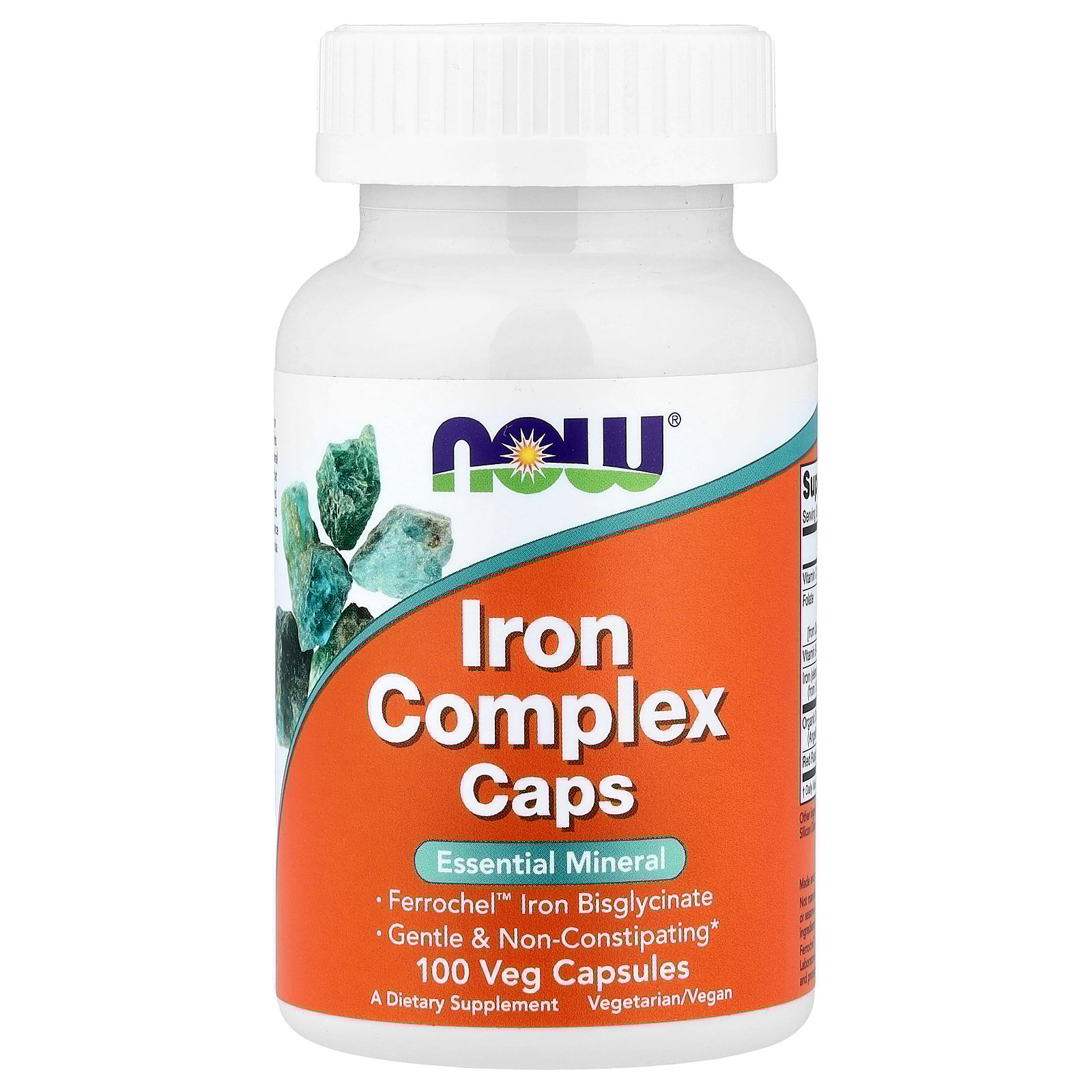 thumbnail image 1 of NOW Foods Iron Complex Caps, 100 Veg Capsules, 1 of 4