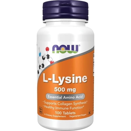 NOW Supplements, L-Lysine (L-Lysine Hydrochloride) 500 mg, Amino Acid, 100 Tablets