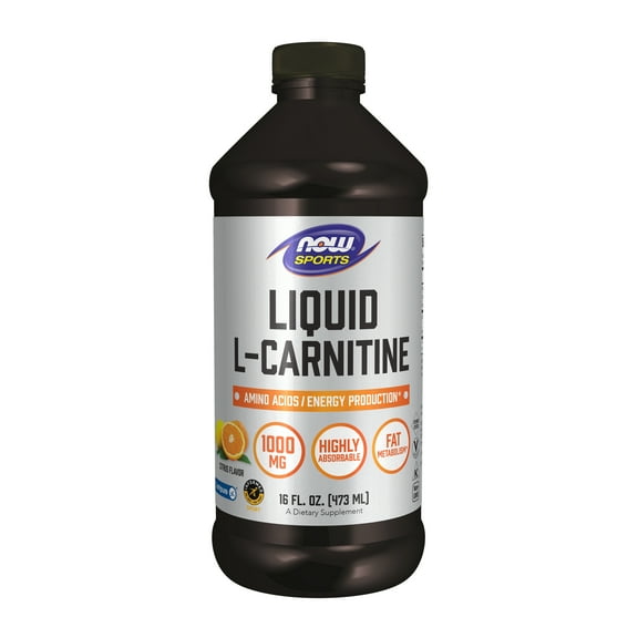 NOW Sports Nutrition, L-Carnitine Liquid 1,000 mg, Highly Absorbable, Citrus, 16-Ounce