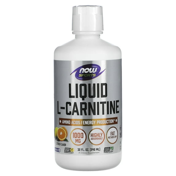 NOW Foods Sports, Liquid L-Carnitine, Citrus, 32 fl oz (946 ml)