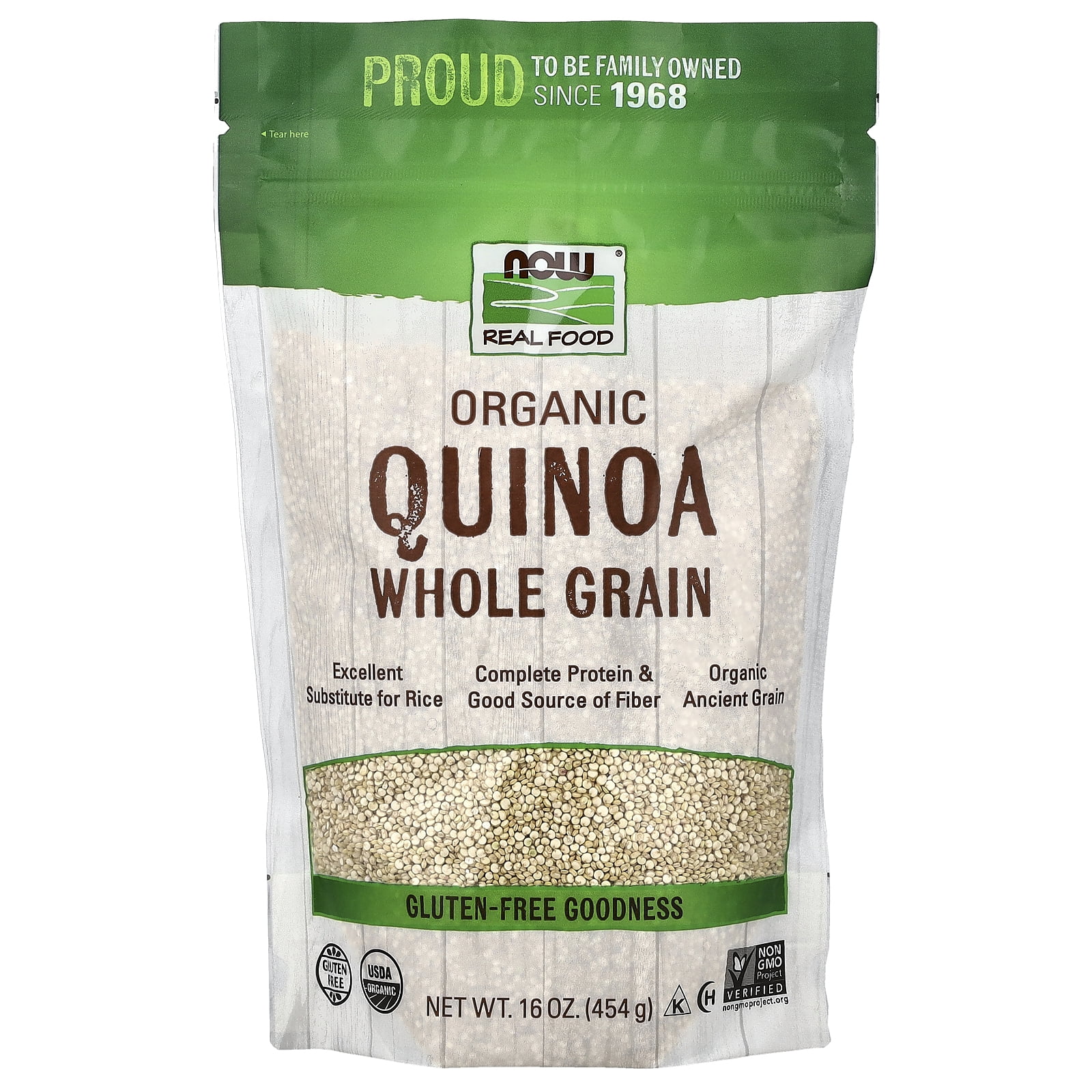 NOW Foods Living Now Organic Quinoa Whole Grain 16 oz