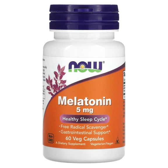 NOW Foods - Melatonin High Potency 5 mg. - 60 Vegetable Capsule(s)