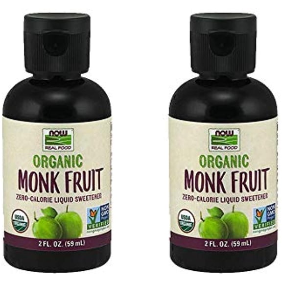 NOW Foods Monk Fruit Liquid Organic, 2 Fluid Ounce (2 Pack)