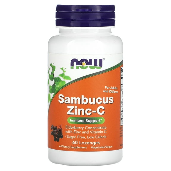Now Foods Sambucus Zinc 60 Lozenge
