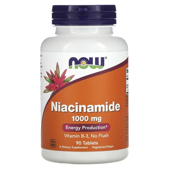 NOW Foods Niacinamide, 1,000 mg, 90 Tablets