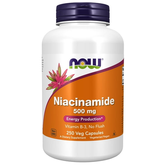 NOW Foods, Niacinamide (Vitamin B-3) 500 mg, Energy Production*, 250 Veg Capsules