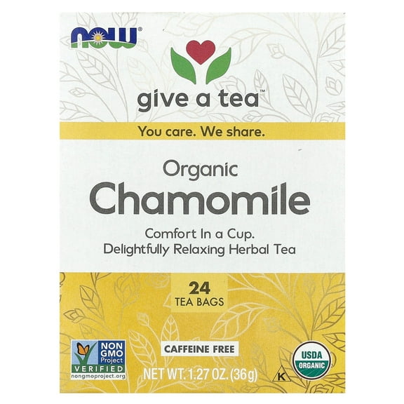 NOW Foods Organic Chamomile Herbal Tea Bags, 24 Ct