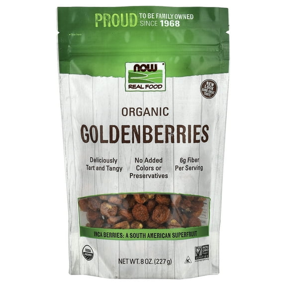 NOW Foods Real Food Certified Organic GoldenBerries 8 oz