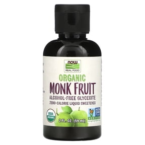 NOW Foods Organic Monk Fruit, Liquid Sweetener, 2 fl oz (59 ml)