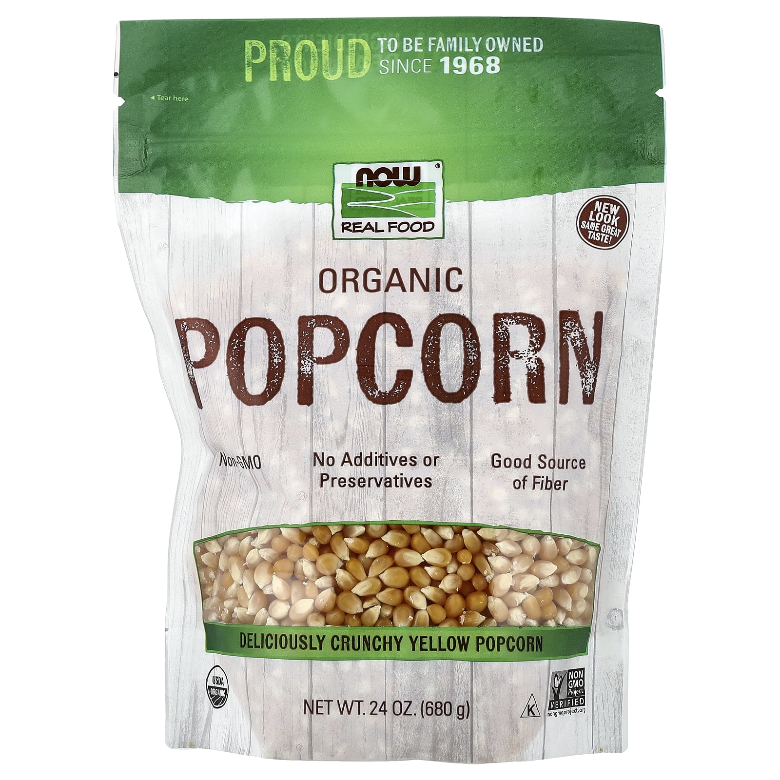 NOW Foods Organic Popcorn 24 oz Pkg