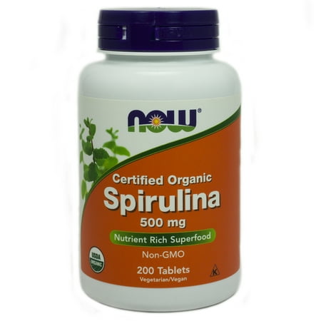 NOW Foods - Organic Spirulina 500 mg. - 200 Tablets