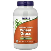 NOW Foods Certified Organic Wheat Grass, Pure Powder, 9 oz 255 g