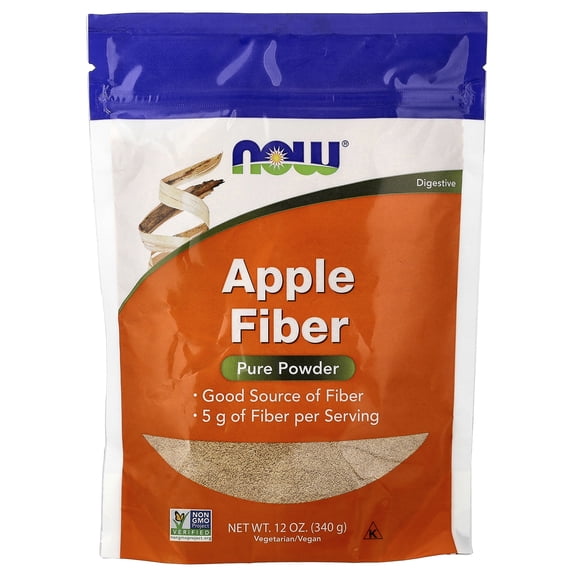 NOW Foods Pure Apple Fiber 12 oz Pkg, Unflavored