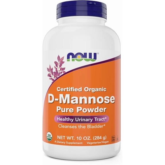 NOW Foods Pure, Organic D-Mannose 10 oz Powder - Bladder Cleanse and Urinary Tract Health Supplement - Non-GMO - Vegan Friendly - 2000mg / 2 Grams per Serving