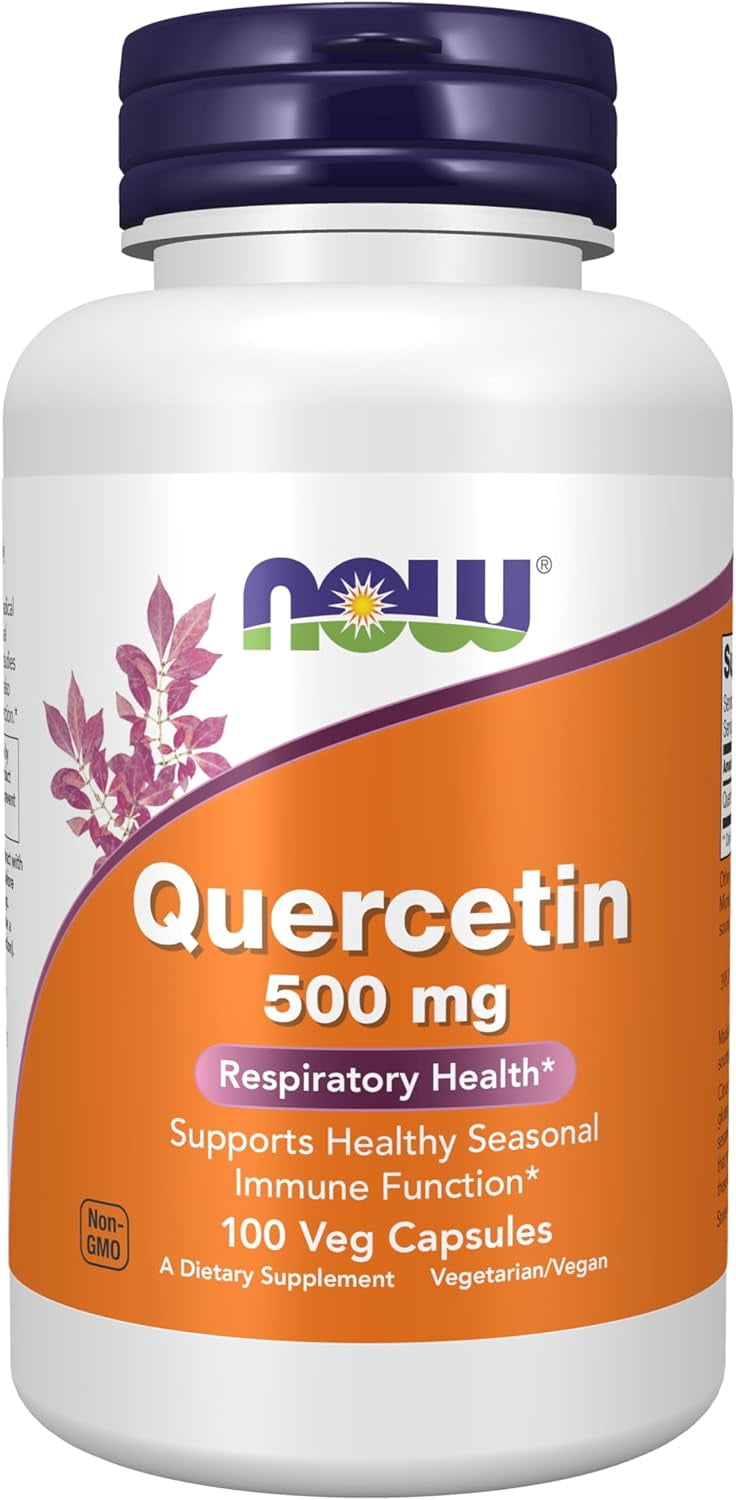 NOW Supplements, Quercetin 500 mg, Respiratory Health*, Supports Healthy Seasonal Immune Function*, 100 Veg Capsules