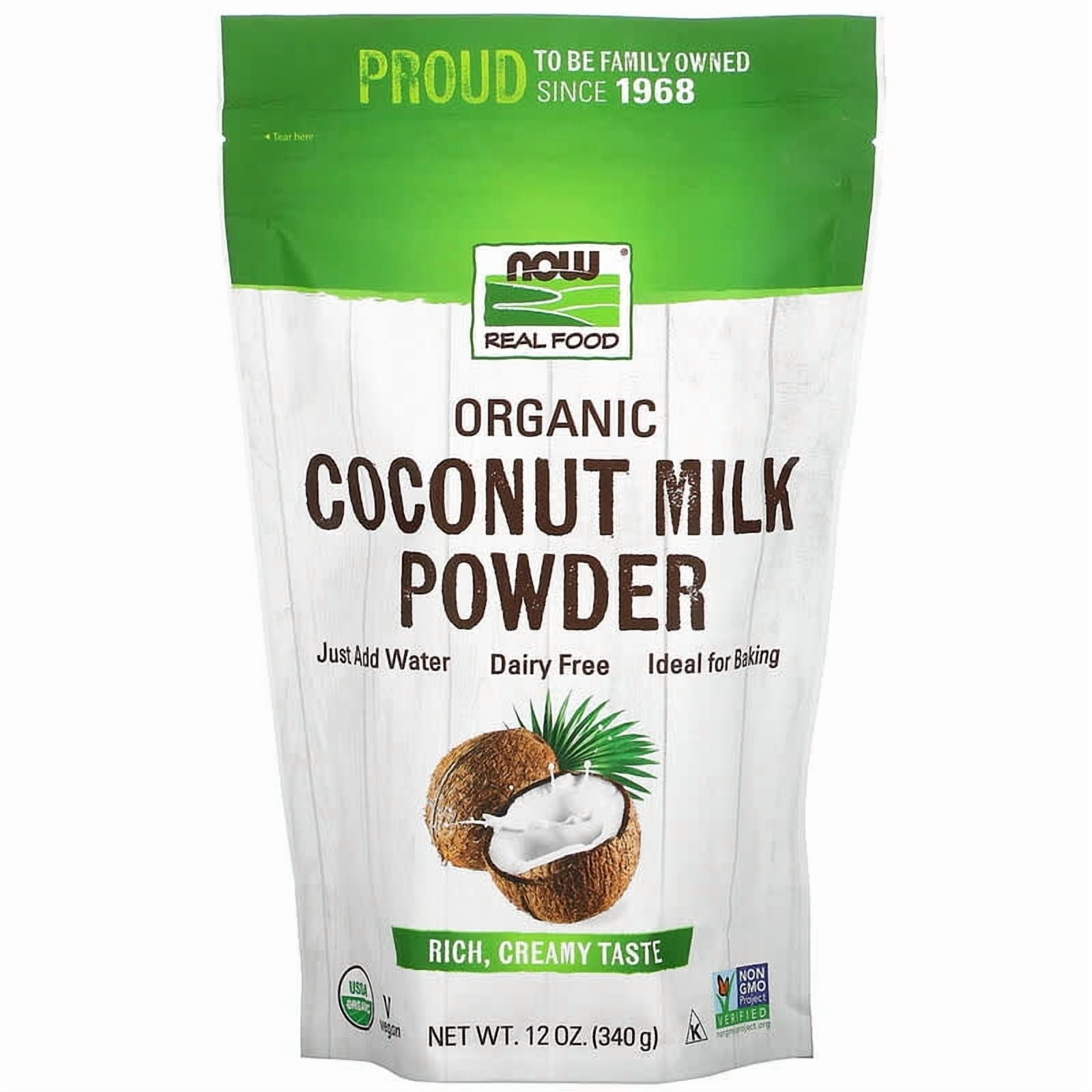 NOW Foods, Real Food, Organic Coconut Milk Powder, 12 oz Pack of 3