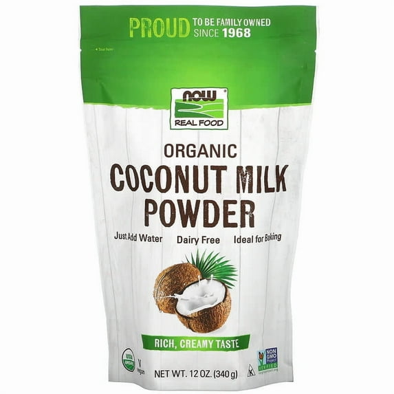 NOW Foods, Real Food, Organic Coconut Milk Powder, 12 oz Pack of 3