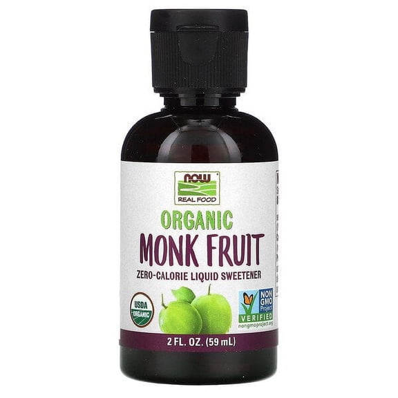 NOW Foods, Real Food, Organic Monk Fruit, Liquid Sweetener, 2 fl oz Pack of 3
