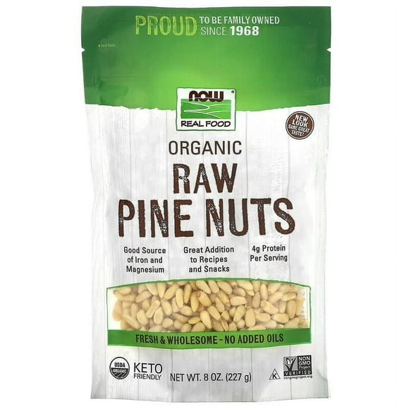 NOW Foods, Real Food, Organic, Raw Pine Nuts, 8 oz (227 g) Pack of 2