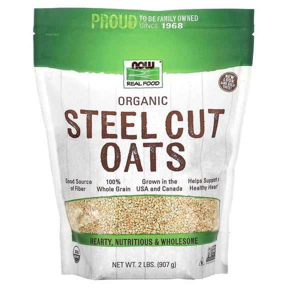 NOW Foods, Real Food, Organic Steel Cut Oats, 2 lbs Pack of 2