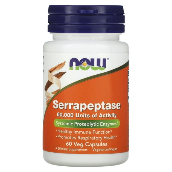 NOW Foods Serrapeptase, 33 mg, 60 Veg Capsules