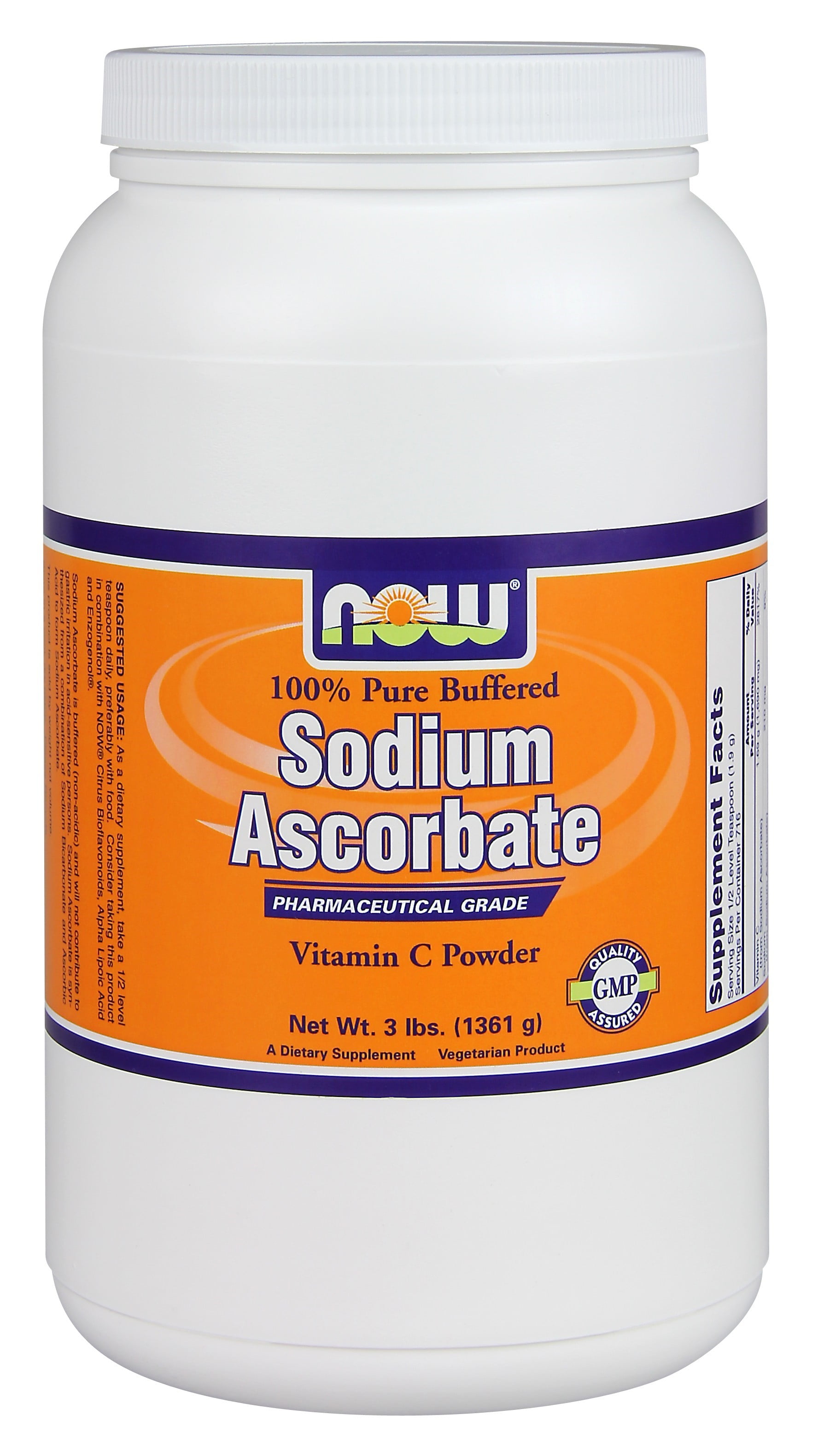 NOW Foods Pure Sodium Ascorbate, 3 lb, Antioxidant Protection