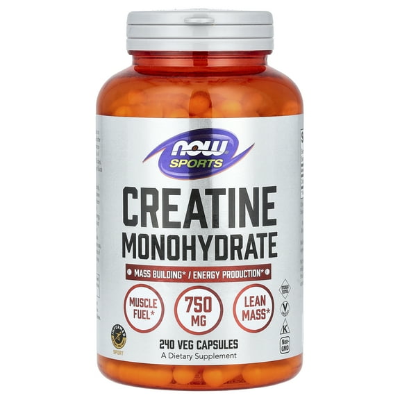 NOW Foods Sports, Creatine Monohydrate, 750 mg, 240 Veg Capsules