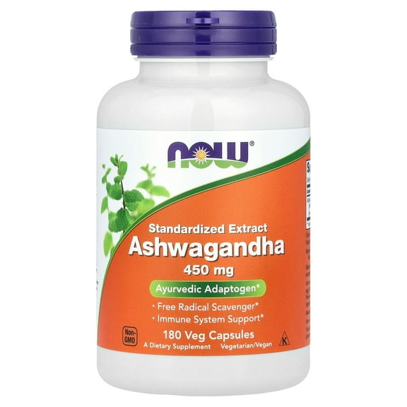 NOW Foods Standardized Extract Ashwagandha, 450 mg, 180 Veg Capsules