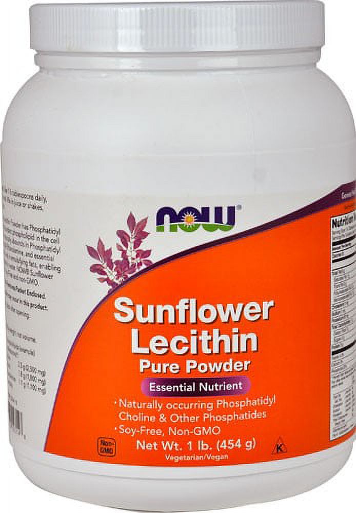 NOW Foods Sunflower Lecithin Essential Nutrient Powder, 1 lb - image 1 of 2