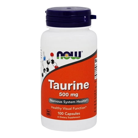 NOW Foods Taurine 500 mg,100 Capsules-3 Pack